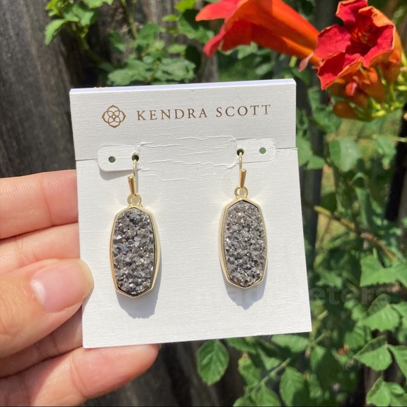 Kendra Scott Danay Earrings in Platinum Drusy - Picture 8 of 8